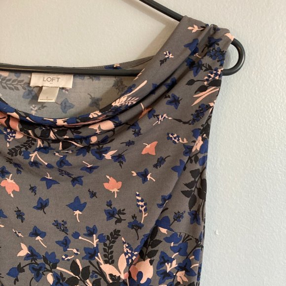 Loft Factory Dress Shift Belted Floral Brown Size S Polyester - Picture 3 of 7